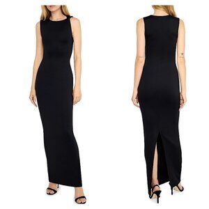 Good American 2XL XXL Black Bodycon Scuba Maxi Dress Formal Black‎ Tie High Neck